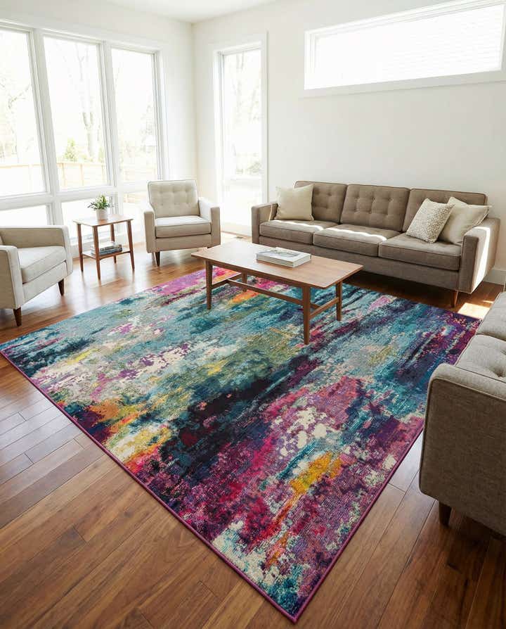 7' 10 x 7' 10 Washable Spectrum Square Rug