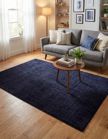 Inkwell Blue Textura Designer Rug