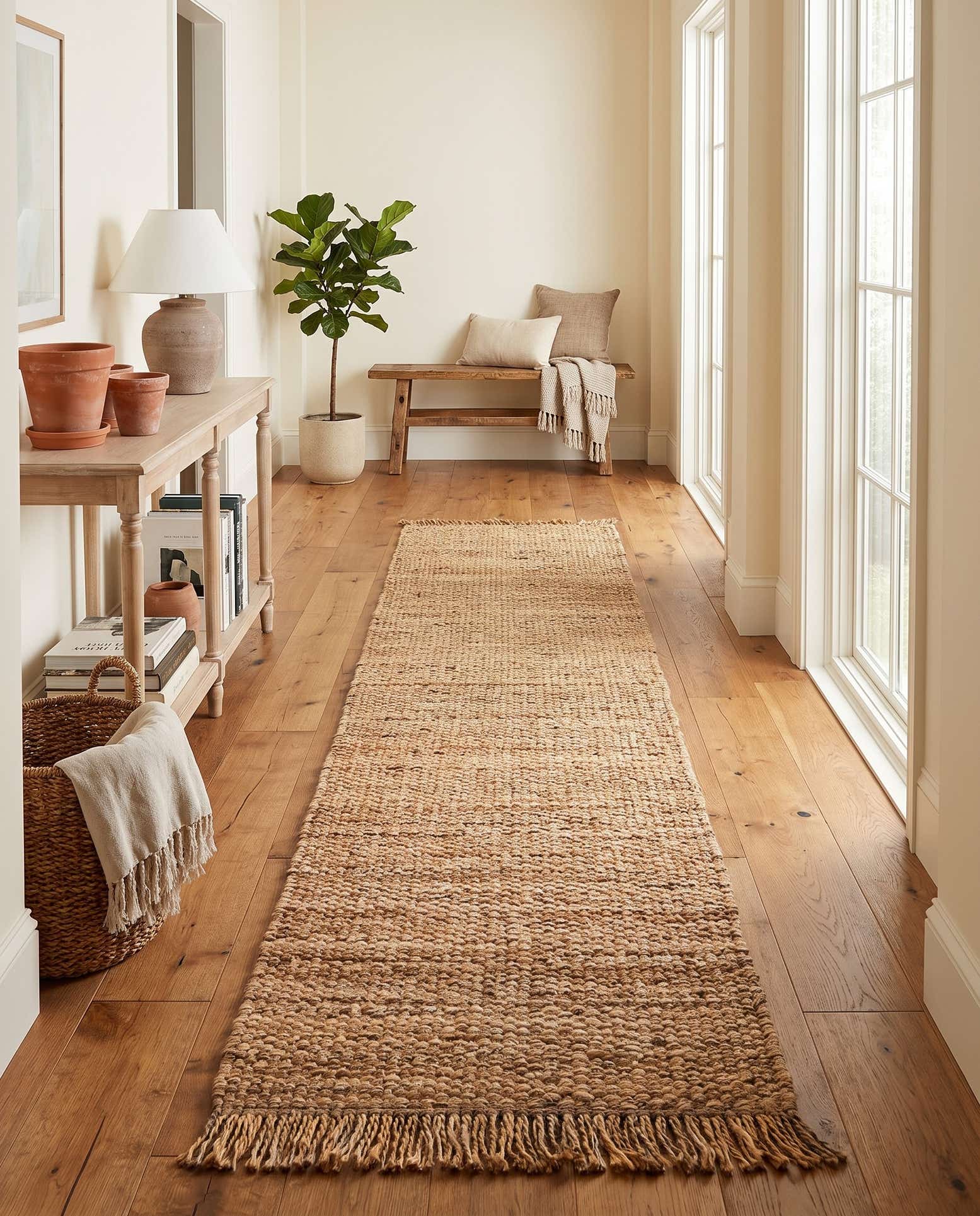 2' 7 x 12' Hand Woven Chunky Jute Runner Rug
