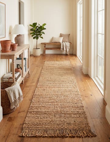 2' 7 x 12' Hand Woven Chunky Jute Runner Rug