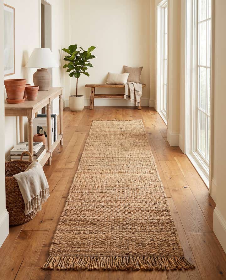2' 7 x 12' Hand Woven Chunky Jute Runner Rug