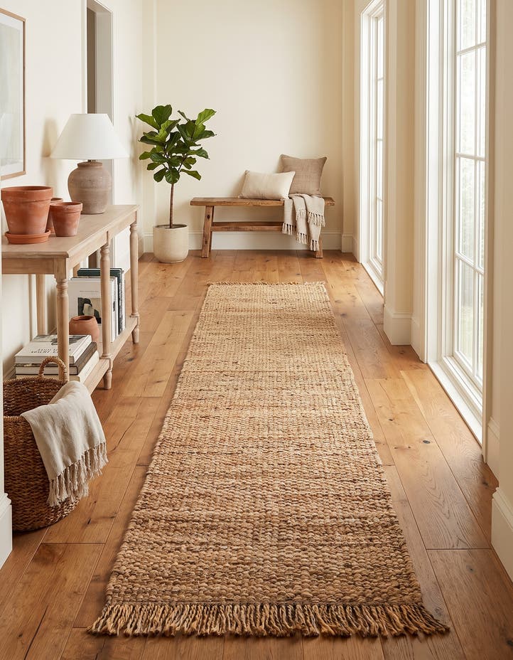 2' 7 x 12' Hand Woven Chunky Jute Runner Rug