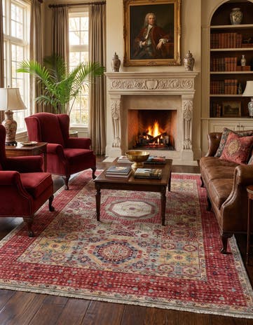 6' 9 x 9' 8 Hand Knotted Mamluk Ziegler Rug
