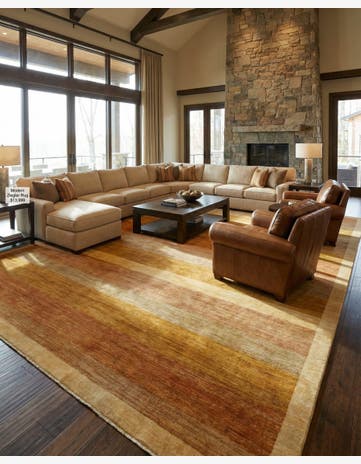 14' x 19' 2 Hand Knotted Modern Ziegler Wool Rug