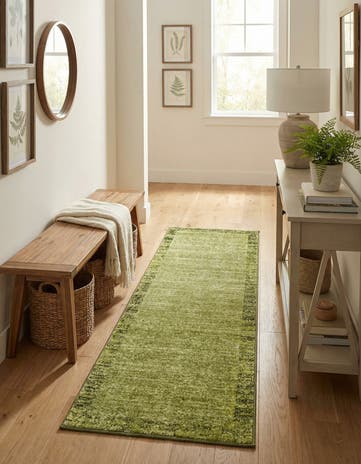 Light Green Angelica Runner Rug