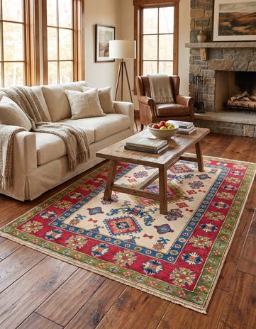 3' 10 x 5' 9 Hand Knotted Kazak Rug