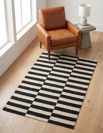 3' 6 x 4' 10 Hand Woven Kilim Modern Wool Rug