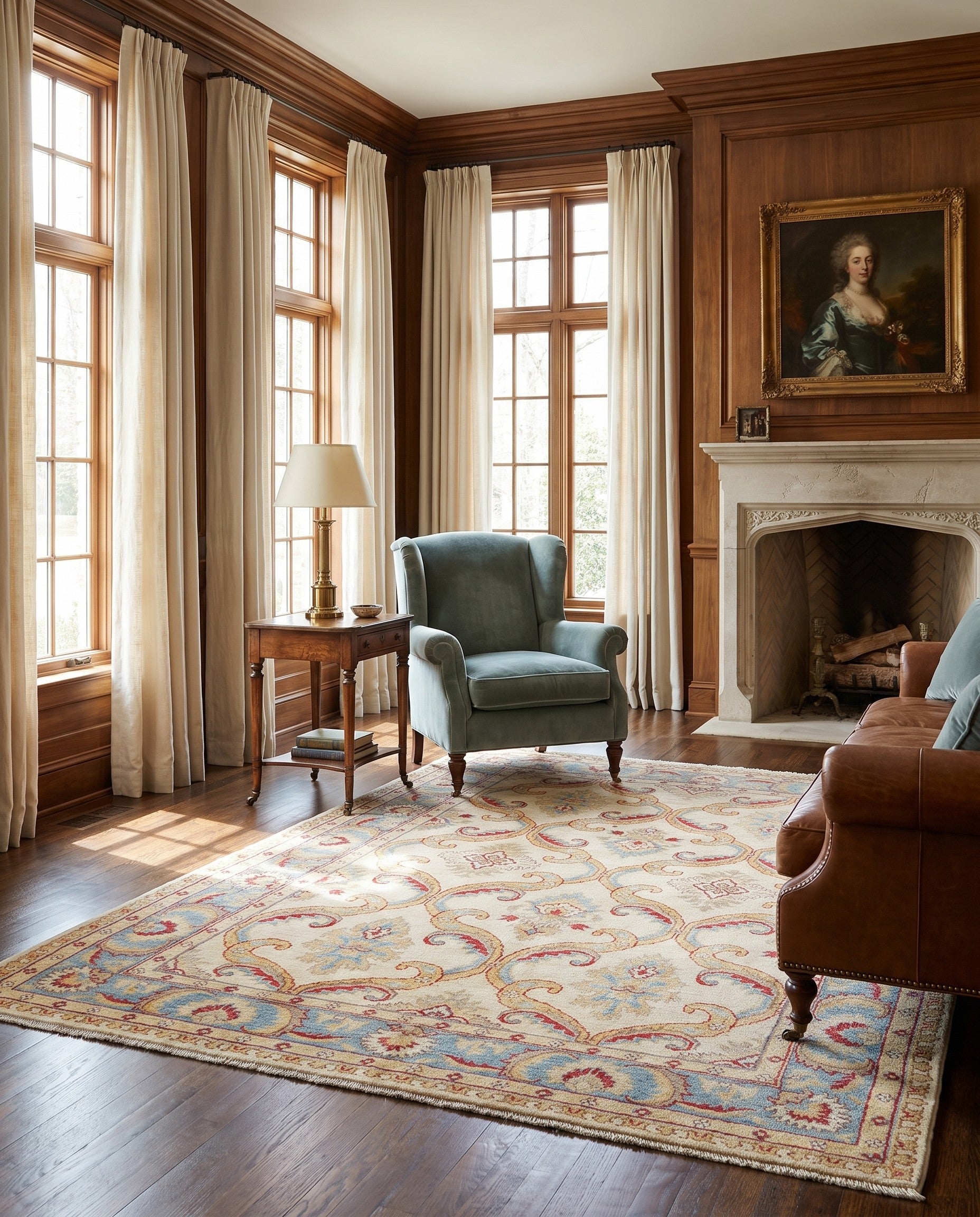 5' 1 x 6' 10 Hand Knotted Ziegler Rug