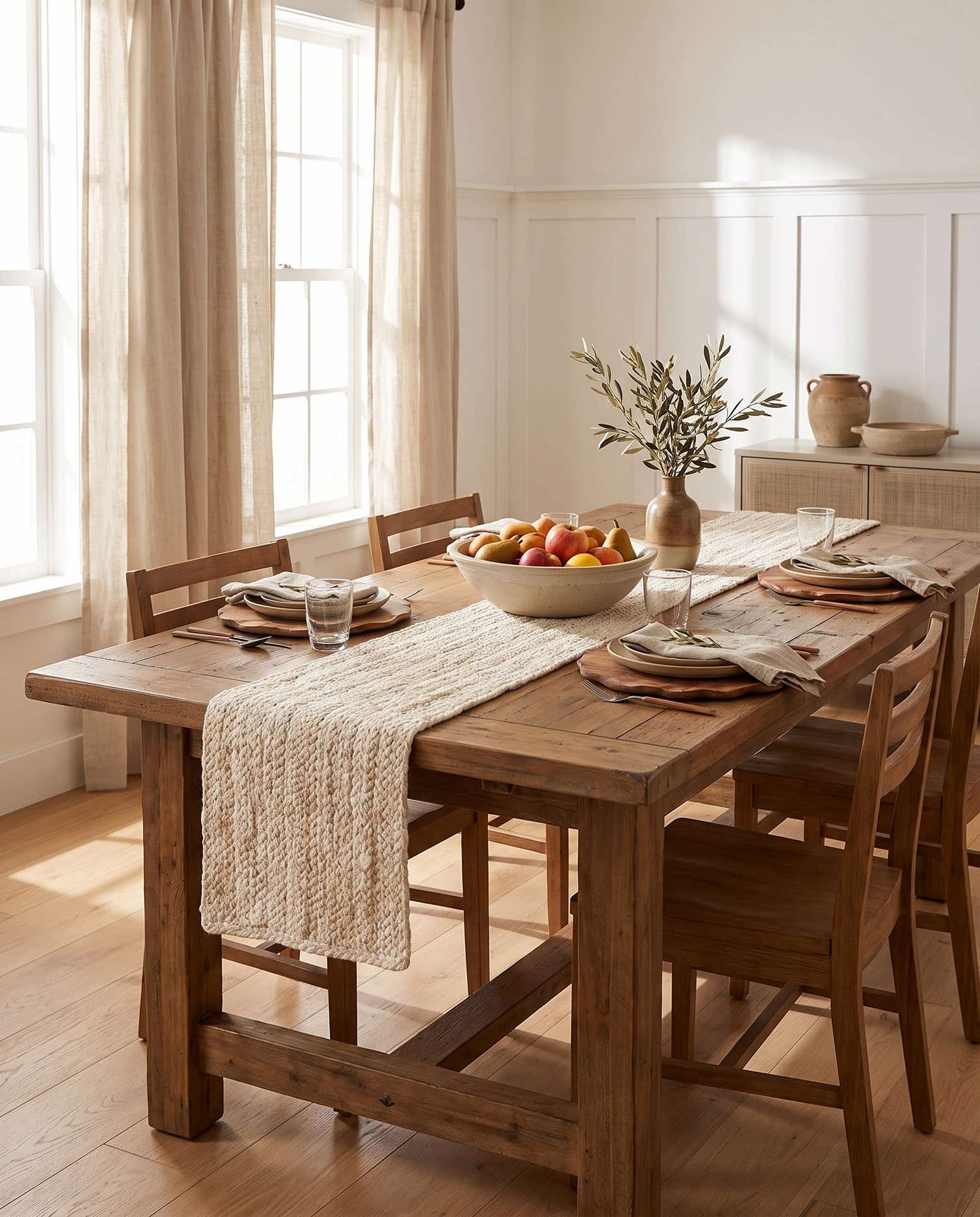 1' 2 x 8' Handmade Braided Jute Table Runner Rug