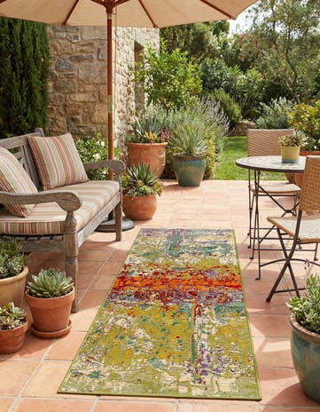 2' x 6' Easy-Clean Modern Indoor / Outdoor Runner Rug