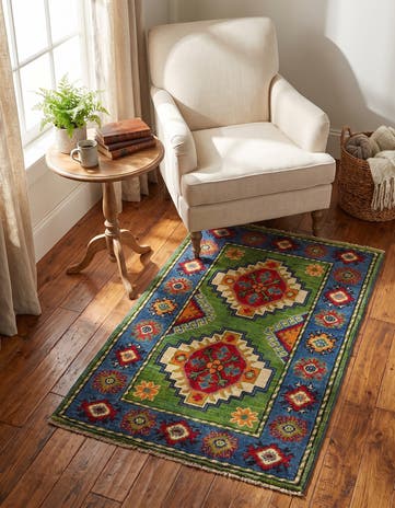 2' x 3' 3 Hand Knotted Kazak Rug