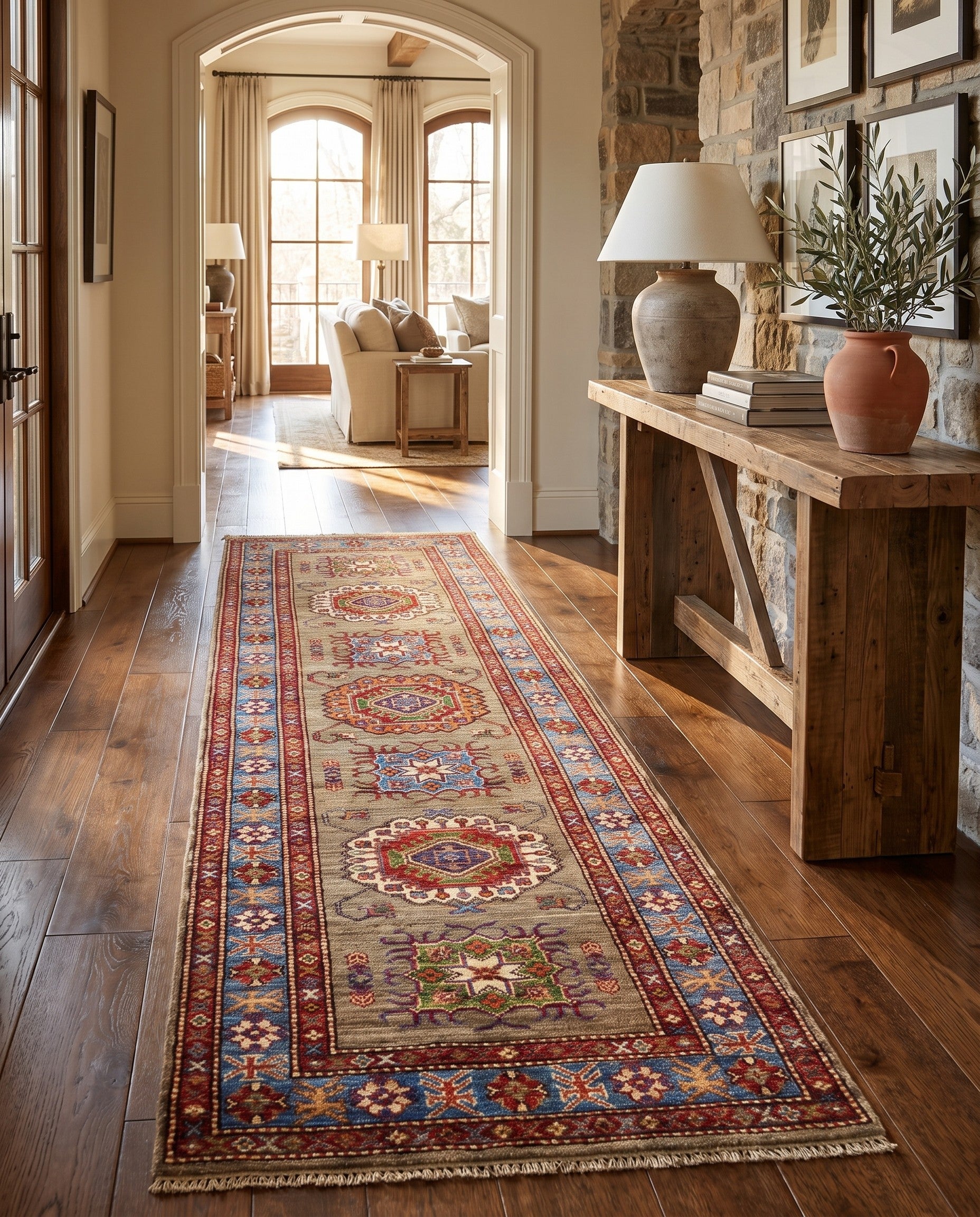 2' 7 x 8' 8 Hand Knotted Kazak Runner Rug