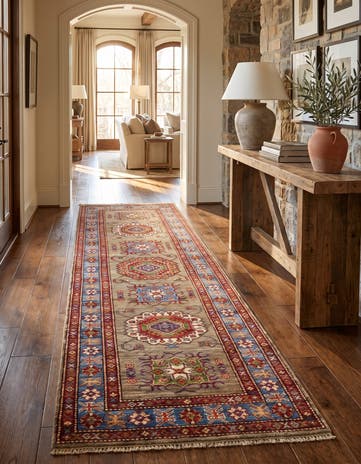 2' 7 x 8' 8 Hand Knotted Kazak Runner Rug
