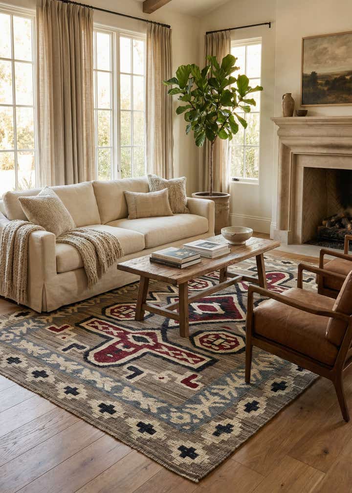 8' x 10' 10 Hand Knotted Darya Wool Rug