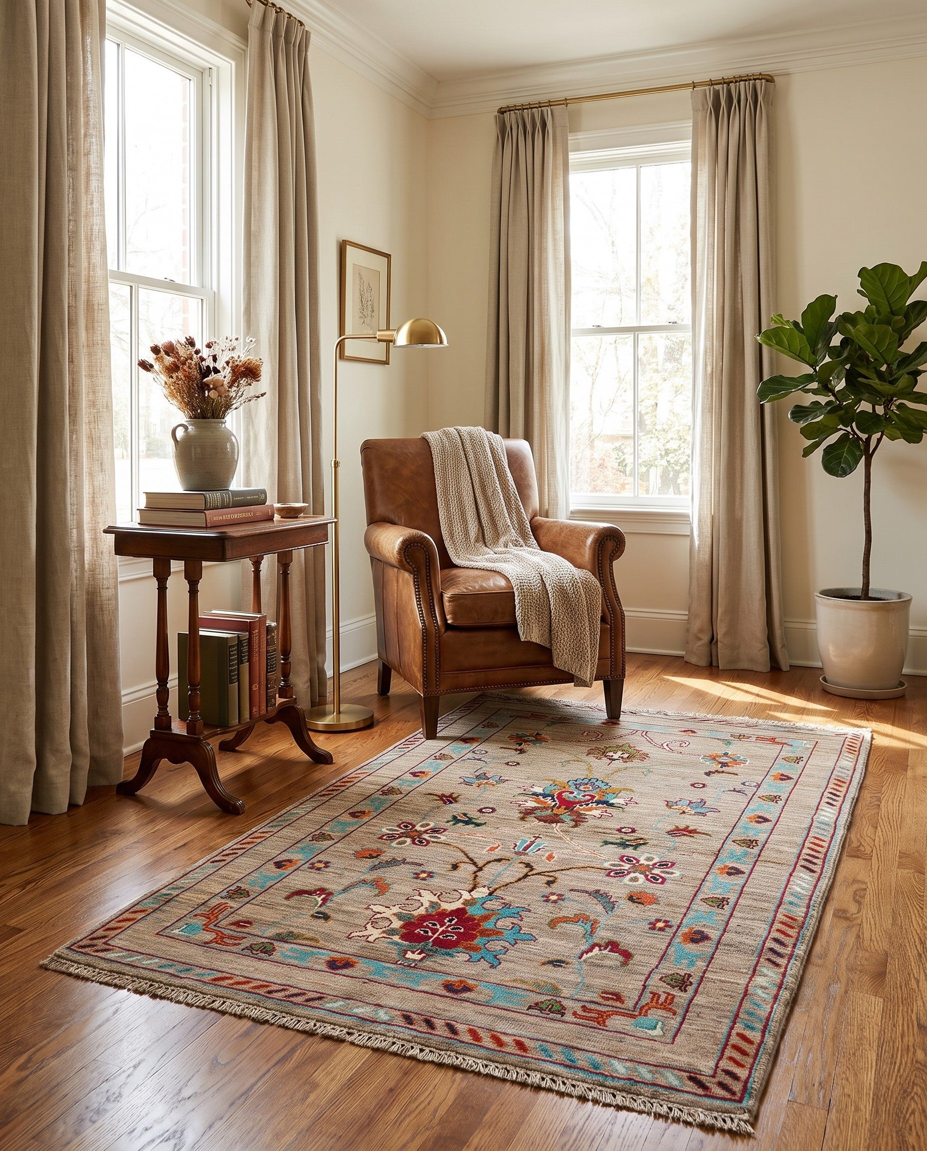 2' 9 x 4' 2 Hand Knotted Ariana Ziegler Rug
