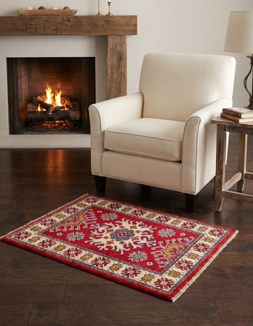 2' x 2' 9 Hand Knotted Kazak Rug