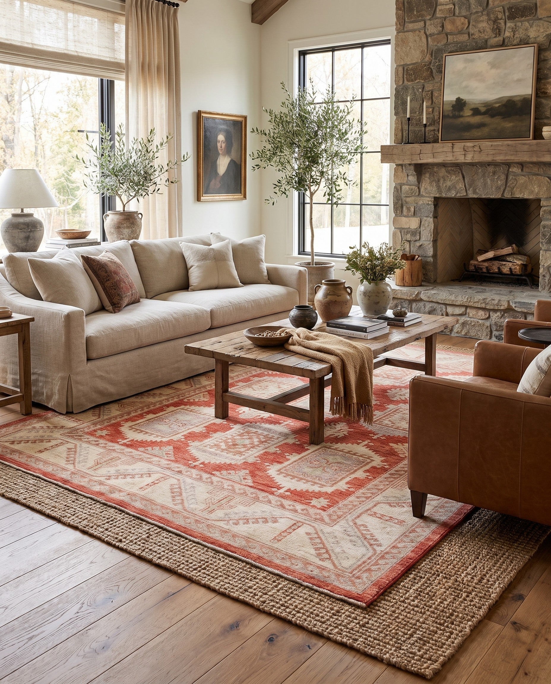 4' 8 x 7' 1 Hand Knotted Ziegler Rug