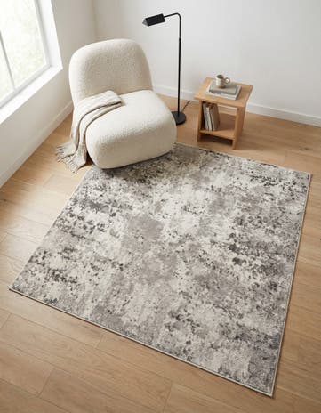 Stone Gray Aurora Square Rug