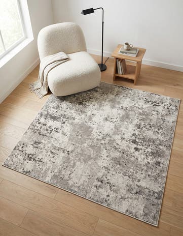 Stone Gray Aurora Square Rug