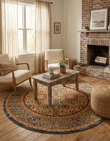 Blue Amina Round Rug