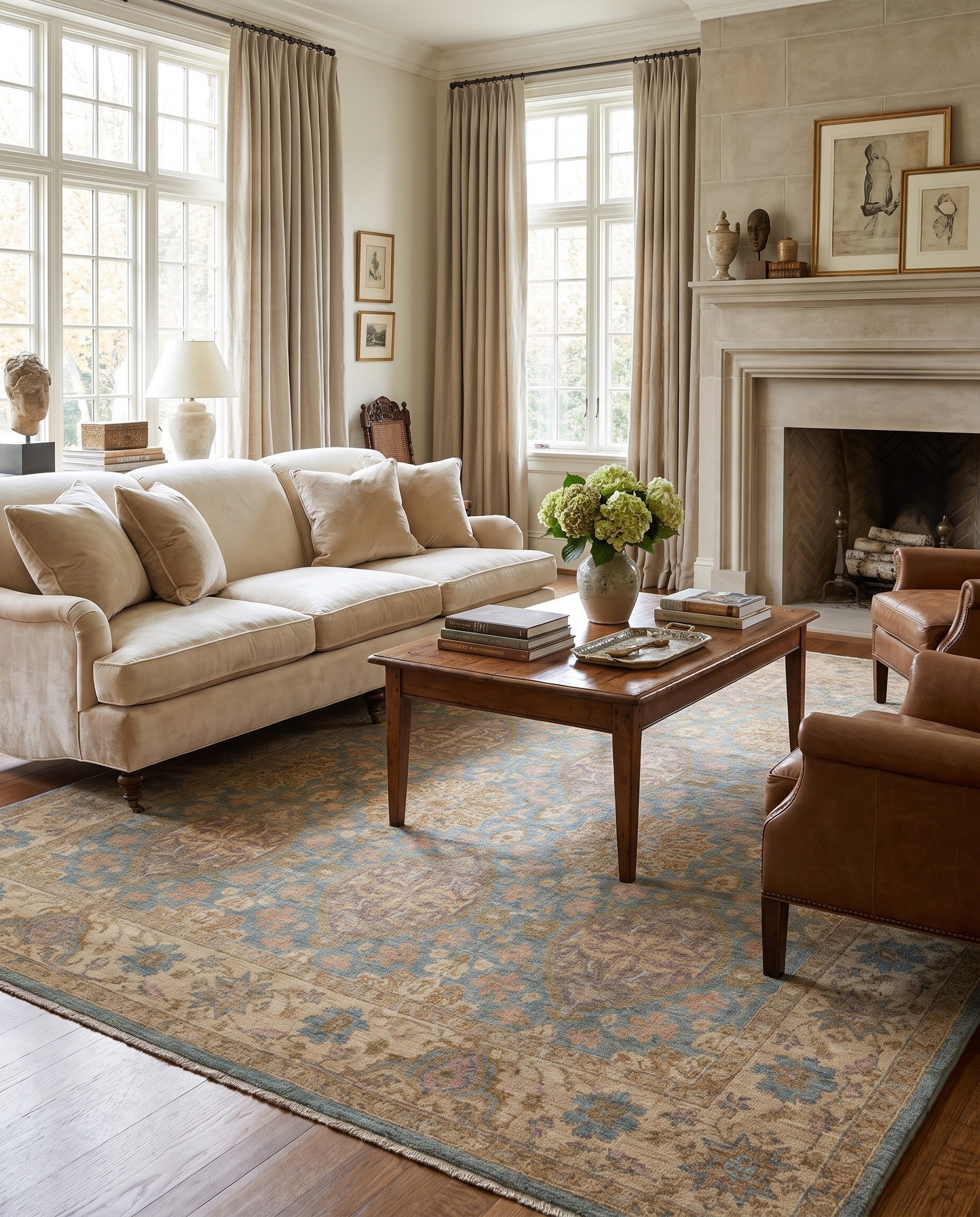 8' 11 x 10' 11 Hand Knotted Ziegler Rug