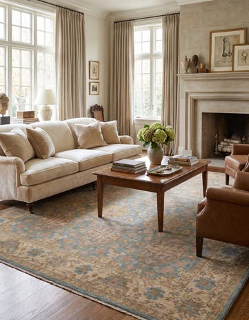 8' 11 x 10' 11 Hand Knotted Ziegler Rug