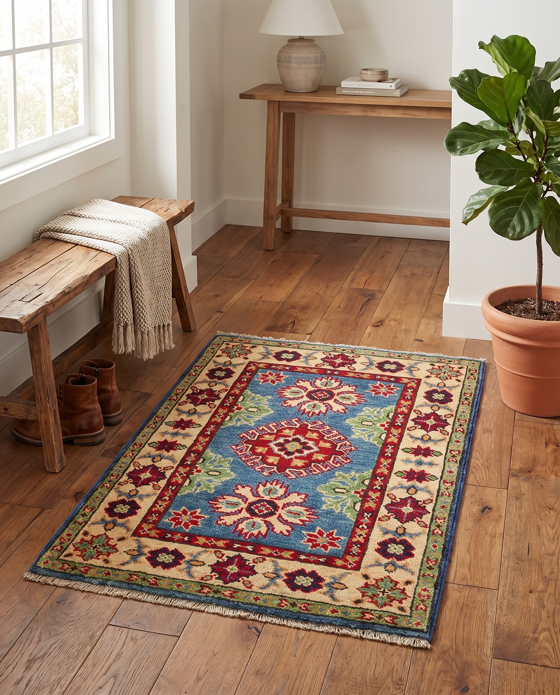 2' x 3' Hand Knotted Kazak Rug