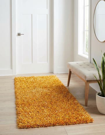 2' 5 x 4' 8 Hand Knotted Solid Shag Runner Rug