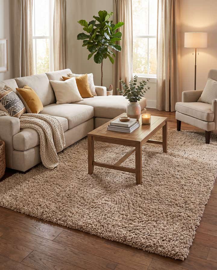 8' x 10' Solid Shag Rug