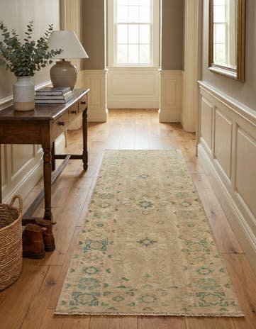 2' 2 x 5' 10 Hand Knotted Oushak Wool Runner Rug