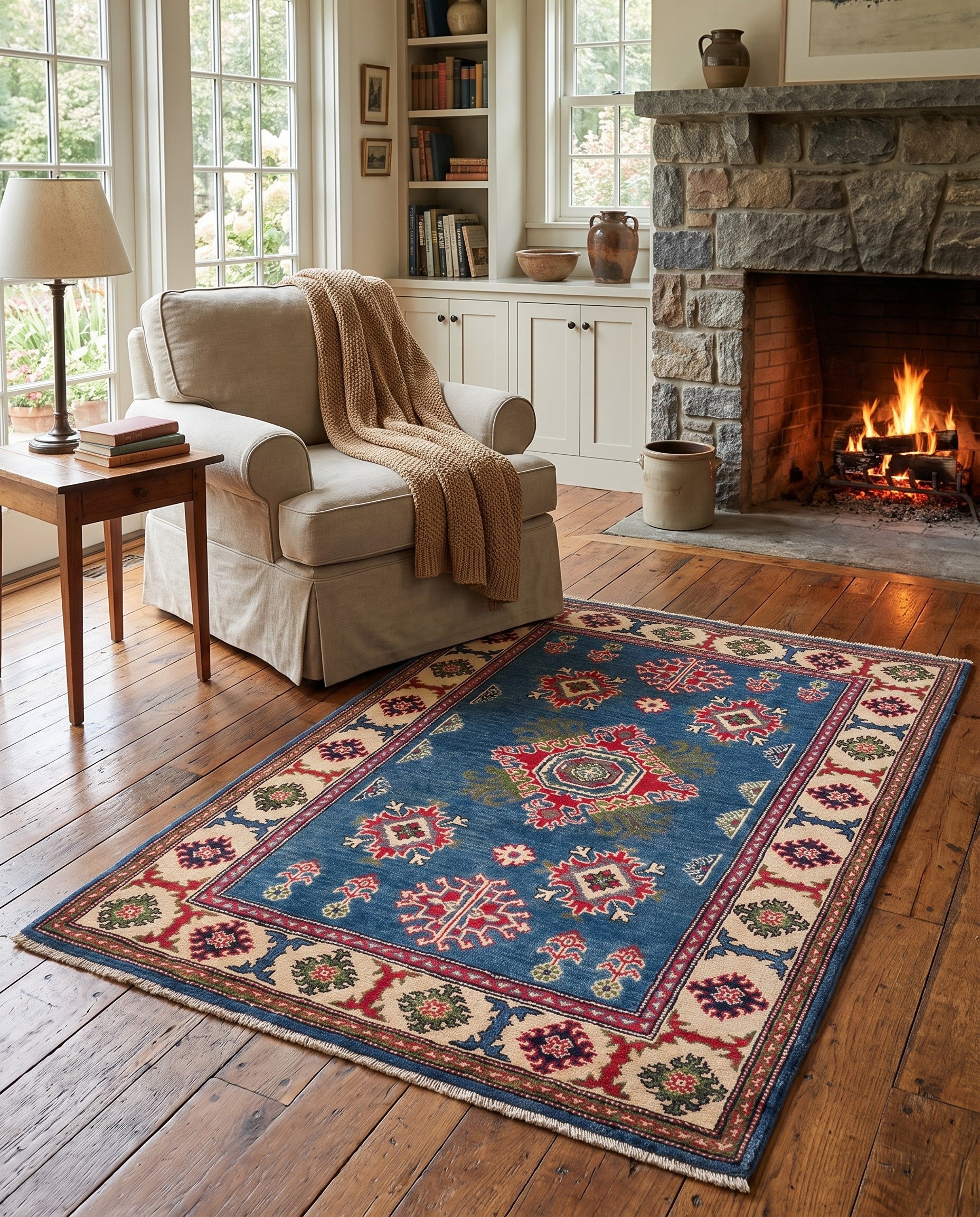 3' 1 x 4' 9 Hand Knotted Kazak Rug