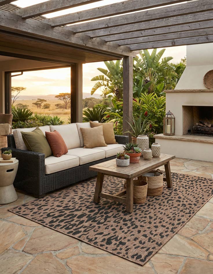Detail image of 4' x 6'  Washable Safari Indoor / Outdoor Rug