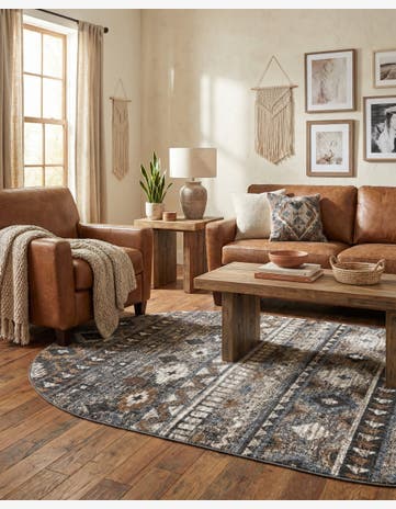 5' 3 x 8' Eco Southwestern Oval Rug