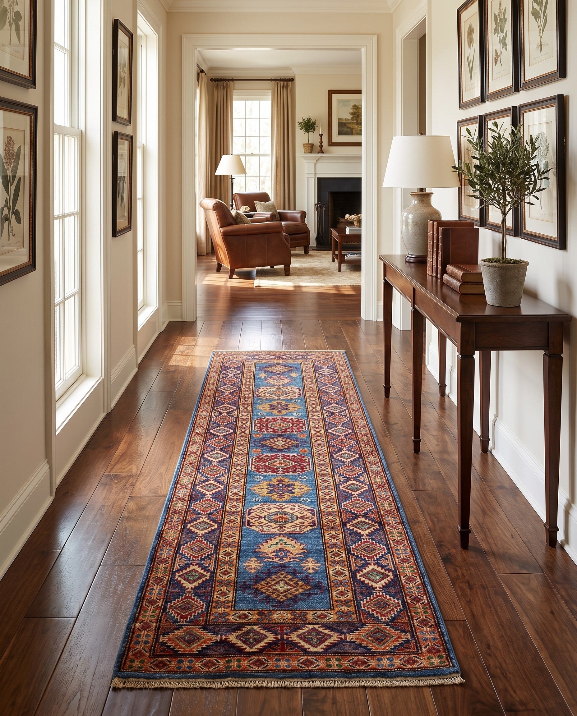 2' 9 x 9' 2 Hand Knotted Kazak Runner Rug