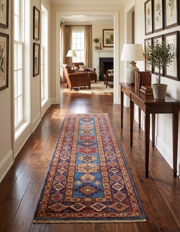 2' 9 x 9' 2 Hand Knotted Kazak Runner Rug