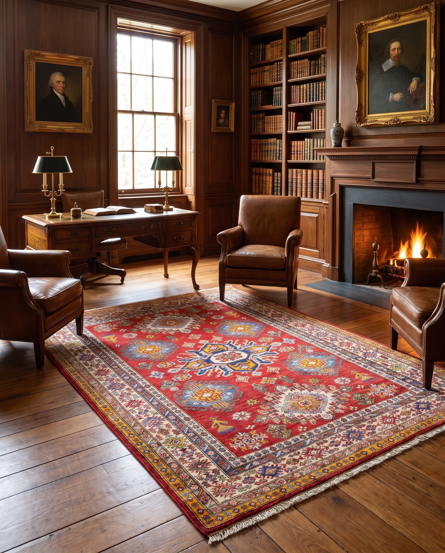 4' 11 x 6' 8 Hand Knotted Kazak Rug