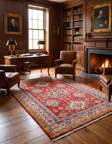 4' 11 x 6' 8 Hand Knotted Kazak Rug