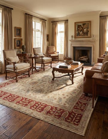 9' x 12' Hand Knotted Pershawar Ziegler Rug