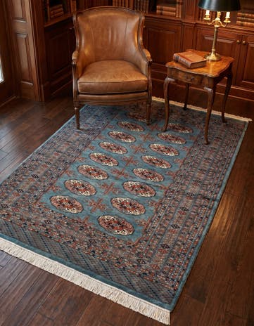 4' 3 x 6' 3 Hand Knotted Bokhara Oriental Wool Rug
