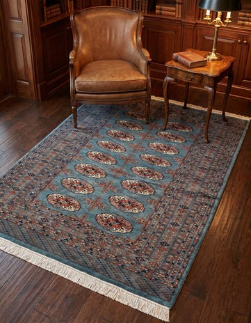 4' 3 x 6' 3 Hand Knotted Bokhara Oriental Wool Rug