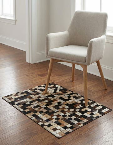 2' x 3' Cowhide Leather Rug