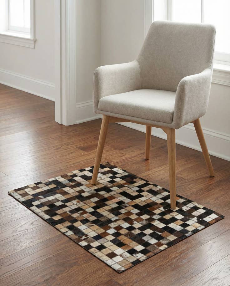 Detail image of 2' x 3' Cowhide Leather Rug