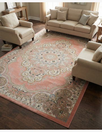Rose Pink Kamala Washable Rug
