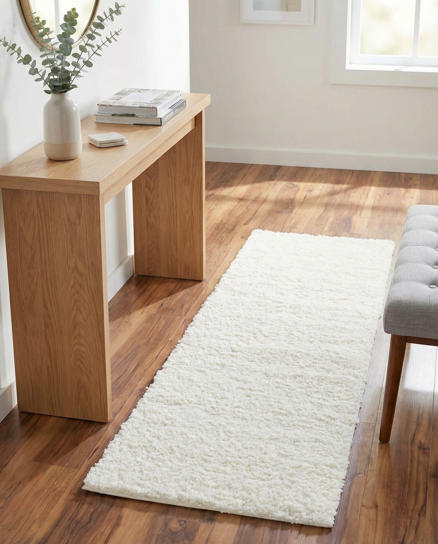 2' x 4' 1 Soft Solid Shag Runner Rug