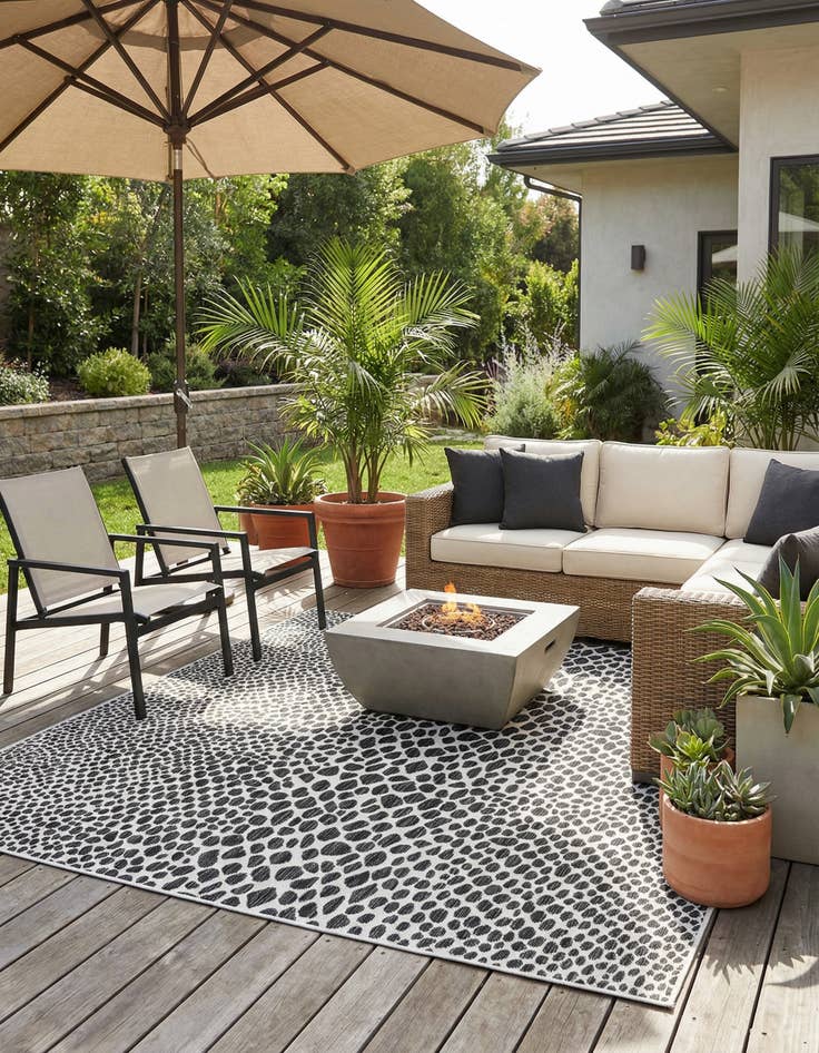 Detail image of 7' 10 x 7' 10 Washable Jill Zarin Cape Town Indoor / Outdoor Square Rug