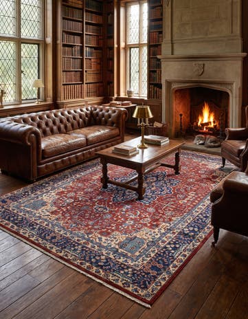 6' 9 x 9' 11 Hand Knotted Heriz Rug