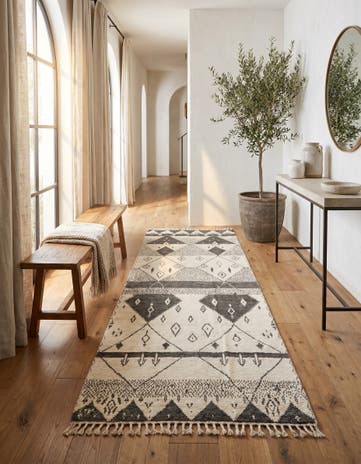 6' 3 x 12' 5 Hand Knotted Moroccan Wool Runner Rug