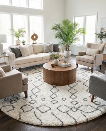  9' 10 x 9' 10 Moroccan Shag Round Rug