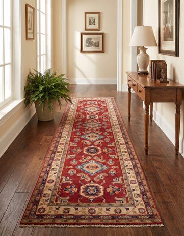 2' 8 x 9' 9 Hand Knotted Kazak Runner Rug