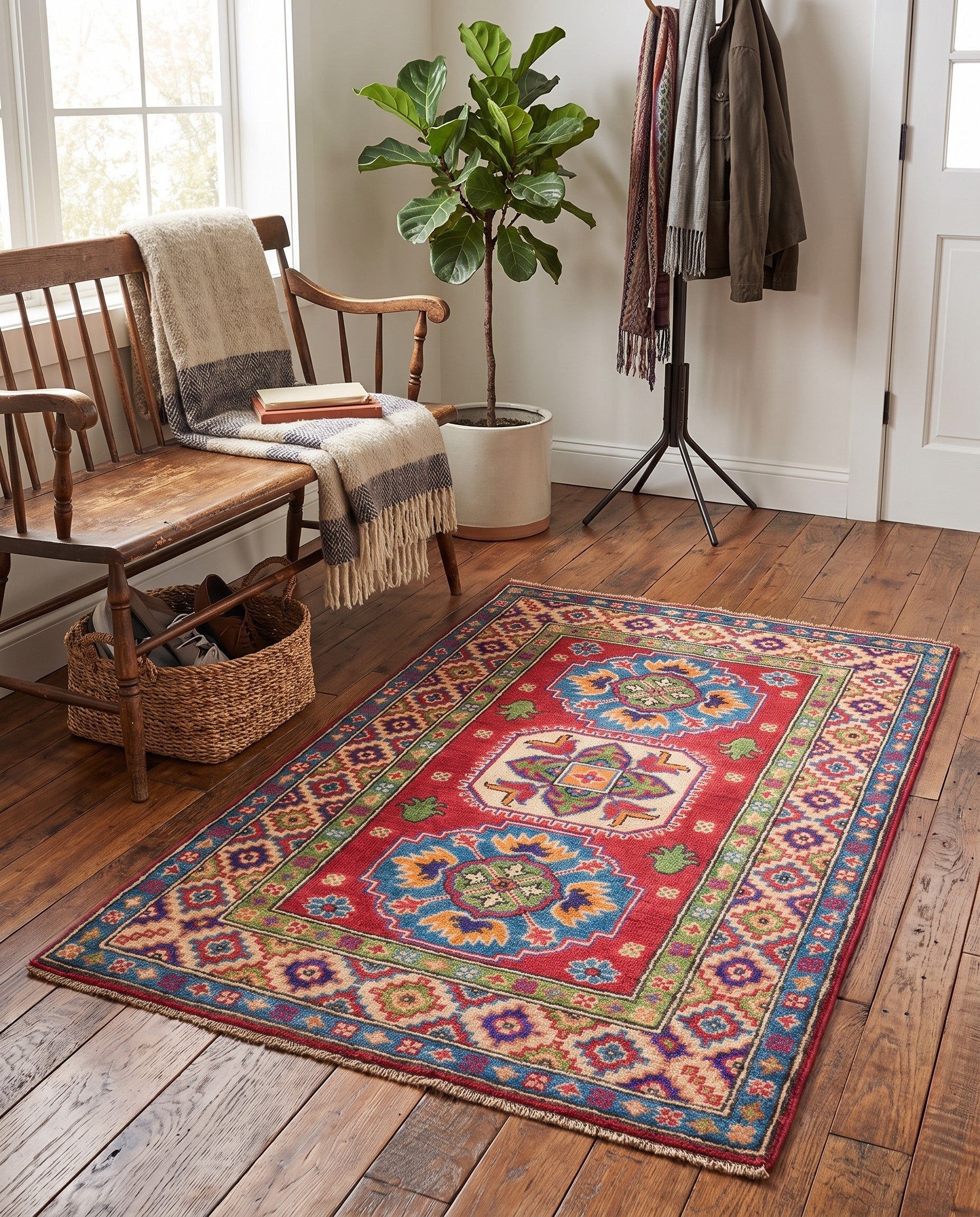 2' 7 x 4' 2 Hand Knotted Kazak Rug